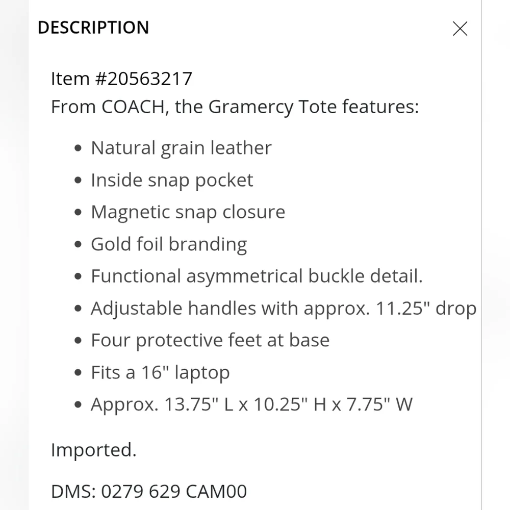 Coach Gramercy Buckel Detail Oversized Shoulder Bag